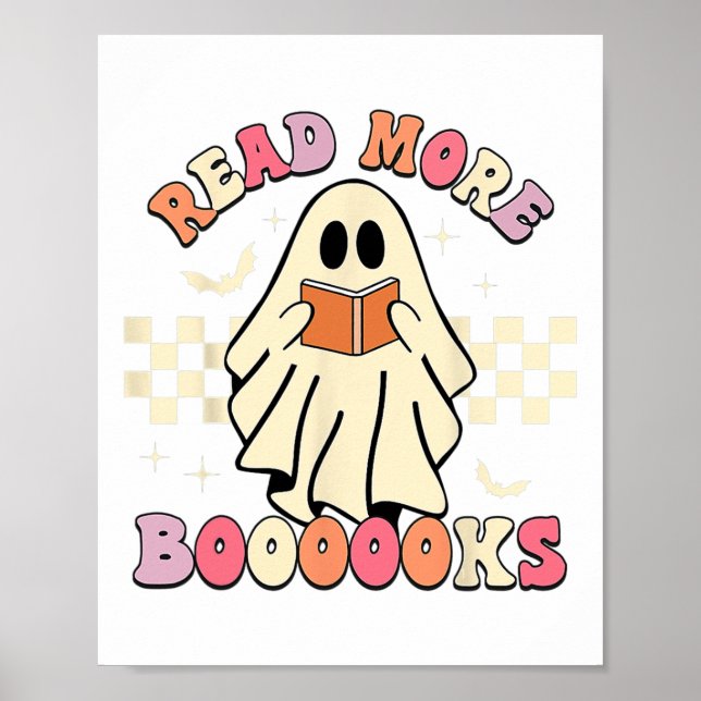 Póster Lea más libros Cute Ghost Leer más libros H (Frente)