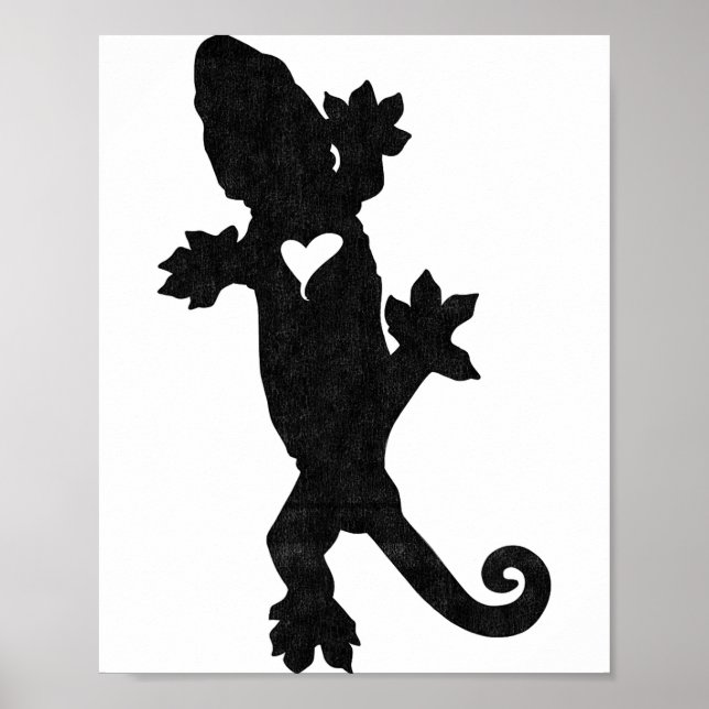 Póster Leachie New Caledonian Gecko Artsy Distressed  (Frente)