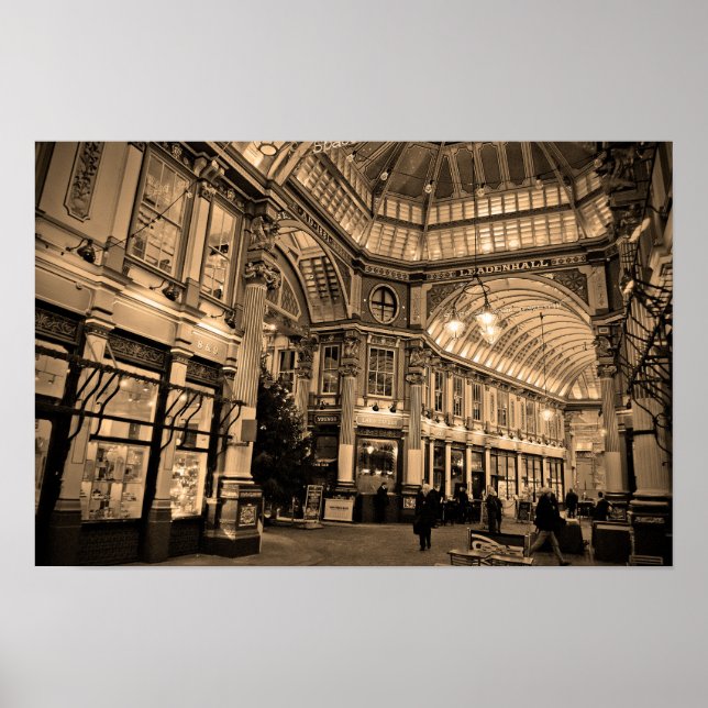 Póster Leadenhall Market City de Londres Inglaterra (Frente)