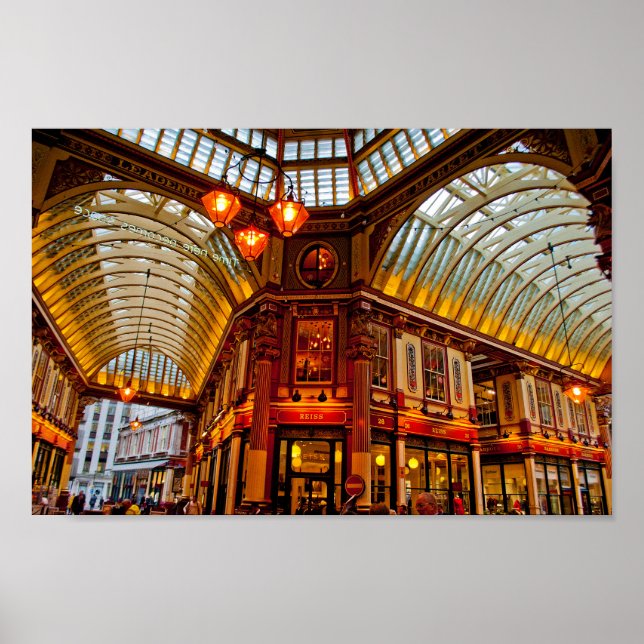 Póster Leadenhall Market City de Londres Inglaterra Reino (Frente)