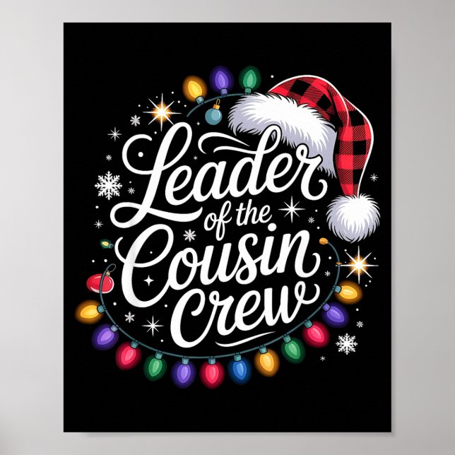 Póster Leader Of The Cousin Crew Xmas Lights Red Plaid Sa (Frente)