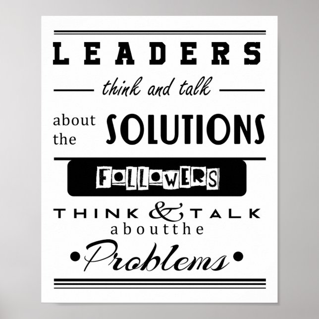 Póster leaders think and talk about the solutions (Frente)