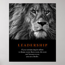 Leadership Motivation Lion Black & White