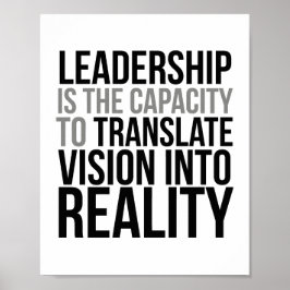 Póster Leadership Translate Vision Into Reality
