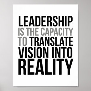 Póster Leadership Translate Vision Into Reality