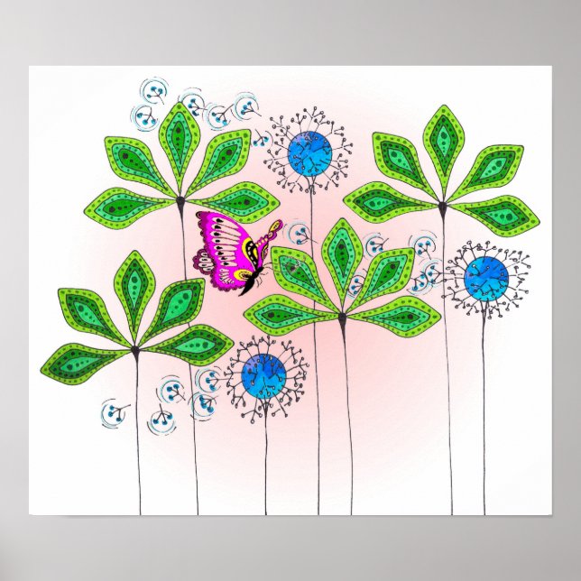 Póster Leafy Green_Butterfly (Frente)