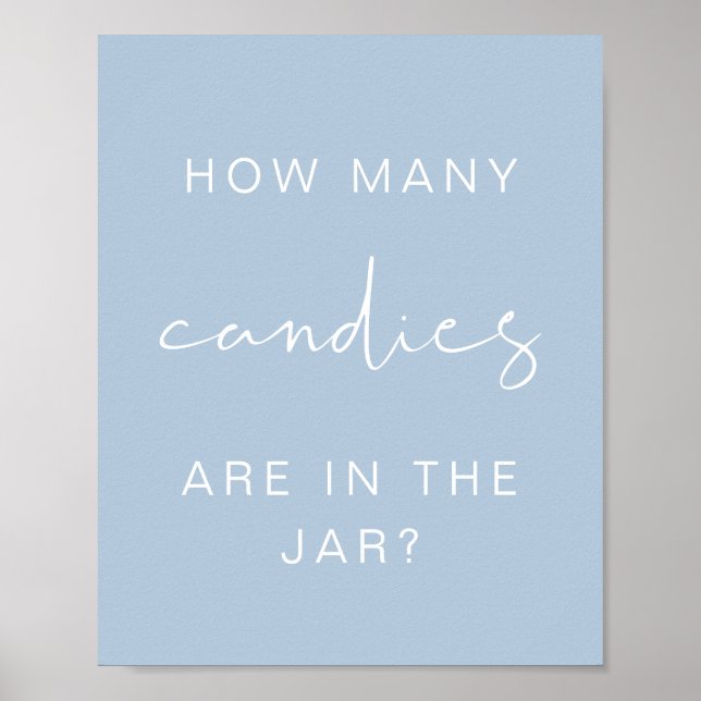 Póster LEAH Pastel Cuántos Candies Baby Shower Game Post (Frente)