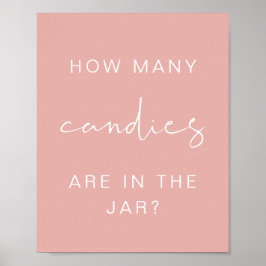 Póster LEAH Pastel Cuántos Candies Juego De Baby Shower