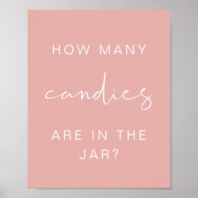 Póster LEAH Pastel Cuántos Candies Juego De Baby Shower (Frente)