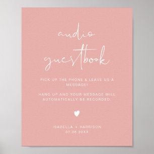 Póster LEAH Vibrant Pastel Audio Guestbook Boda Rótulo
