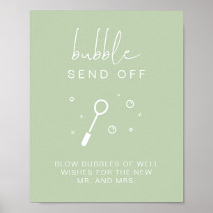 Póster LEAH Vibrant Pastel Bubble Despide Rótulo Boda