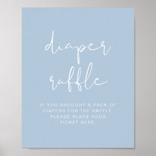 Póster LEAH Vibrant Pastel Dusty Blue Diaper Raffle Game