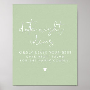 Póster LEAH Vibrant Pastel Green Date Night Card Template