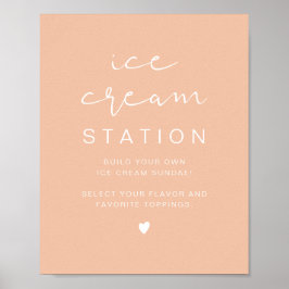 Póster LEAH Vibrant Pastel Naranja Cute Ice Cream Station