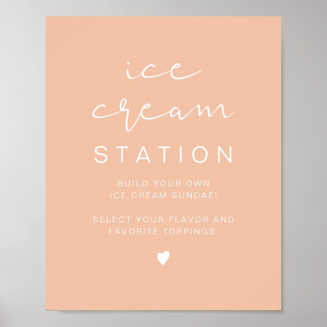 Póster LEAH Vibrant Pastel Naranja Cute Ice Cream Station (Frente)