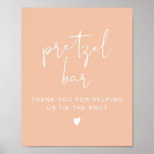 Póster LEAH Vibrant Pastel Naranja Pretzel Bar Table Rótu