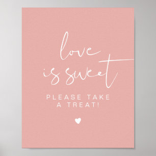 Póster LEAH Vibrante El Amor Rosa es La Mesa Favorita de