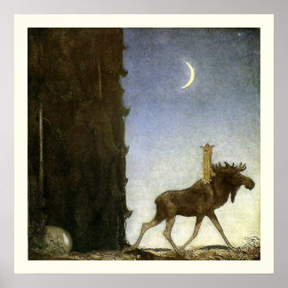 Póster Leap the Elk and Princess Tuvstarr por John Bauer