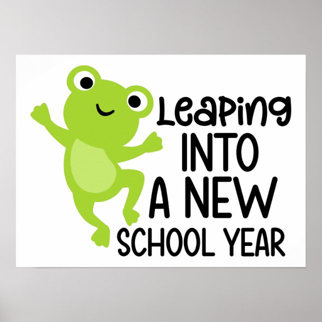 Póster Leaping Into Learning – Fun & Fresh Start Design (Frente)