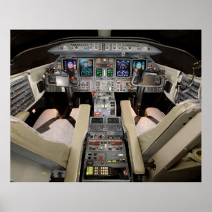 Póster Lear Jet Cockpit