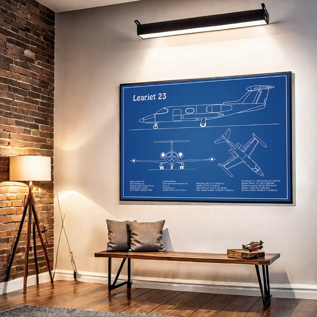 Póster Learjet 23 - Planes de dibujo del plano del avión  (Subido por el creador)