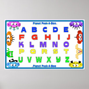PÓSTER LEARN YOUR ABC'S WITH PLANET PEEK-A-BOO