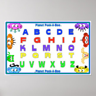 PÓSTER LEARN YOUR ABC'S WITH PLANET PEEK-A-BOO