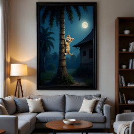 Póster Learning to Climb – Cute Cat Moment