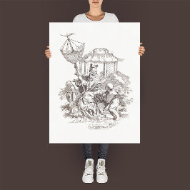 Póster "L'Eau" - Grabación vintage de los cuatro elemento