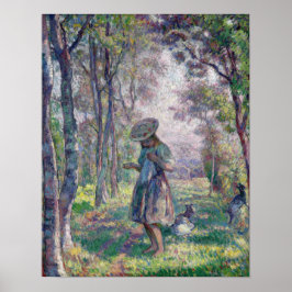 Póster Lebasque - Girl And Goats In The Forest