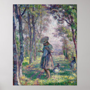 Póster Lebasque - Girl And Goats In The Forest