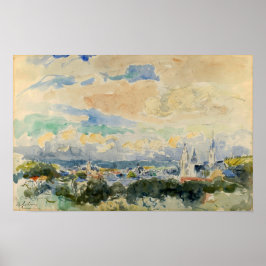Póster Lebourg - Boceto de un pueblo 1915