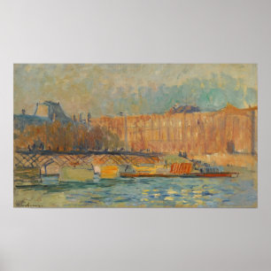 Póster Lebourg - El Louvre y el Pont des Arts