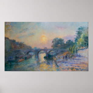 Póster Lebourg - El puente de Marie al atardecer