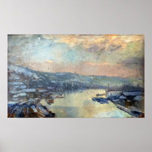 Póster Lebourg - El Sena en Rouen en inviernos