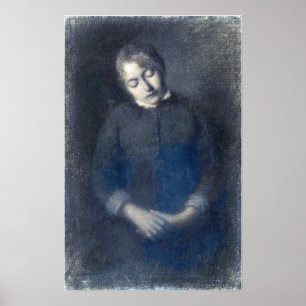 Póster Lebourg - Retrato de la esposa del artista dormida