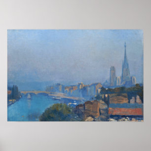 Póster Lebourg - Rouen El Sena y la Catedral