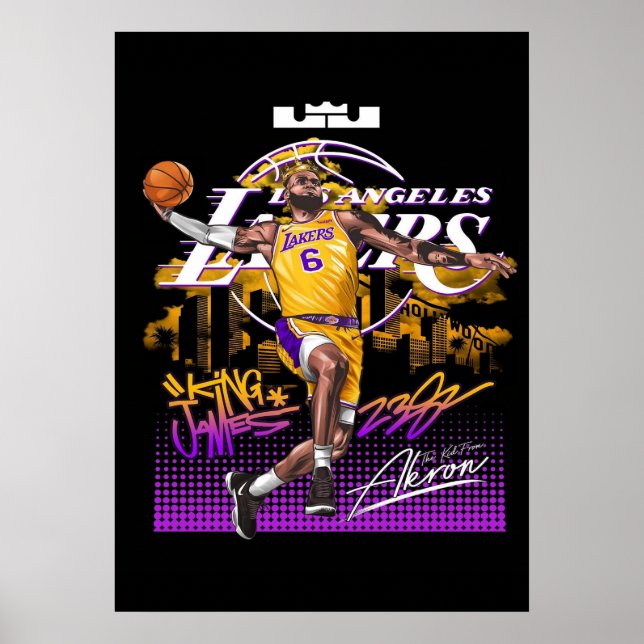 Póster lebron james, nba, baloncesto, king james, slam du (Frente)