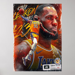 Póster lebron james, nba, baloncesto, king james, slam du