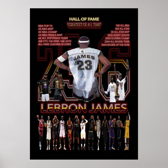 Póster lebron james, nba, baloncesto, king james, slam du (Frente)