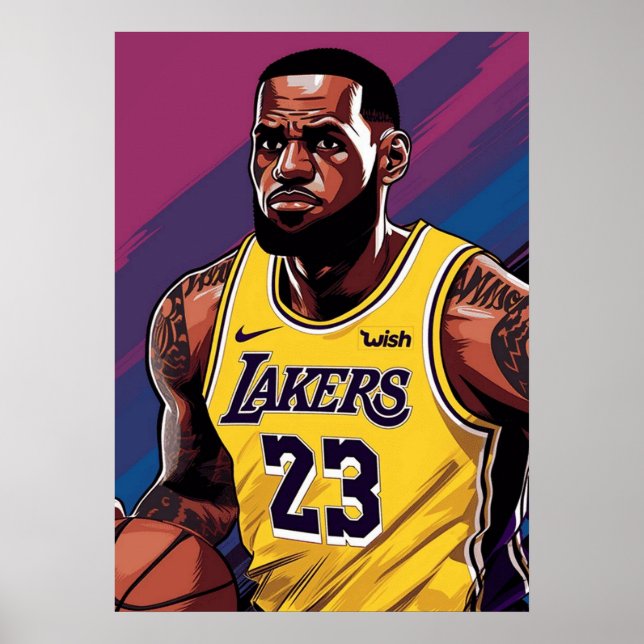 Póster lebron james, nba, baloncesto, king james, slam du (Frente)