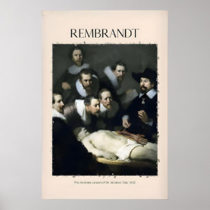 Póster Lección de Anatomía de Rembrandt Dr Tulp632 Retrat