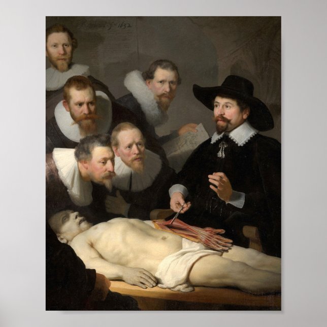 Póster Lección de anatomía Dr. Nicolaes Tulp Rembrandt (Frente)