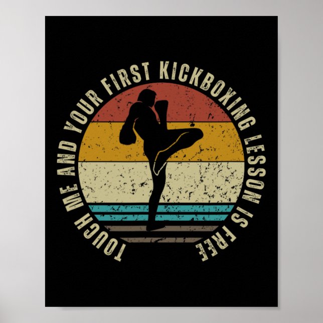 Póster Lección de kickboxing gratis entrenador divertido  (Frente)
