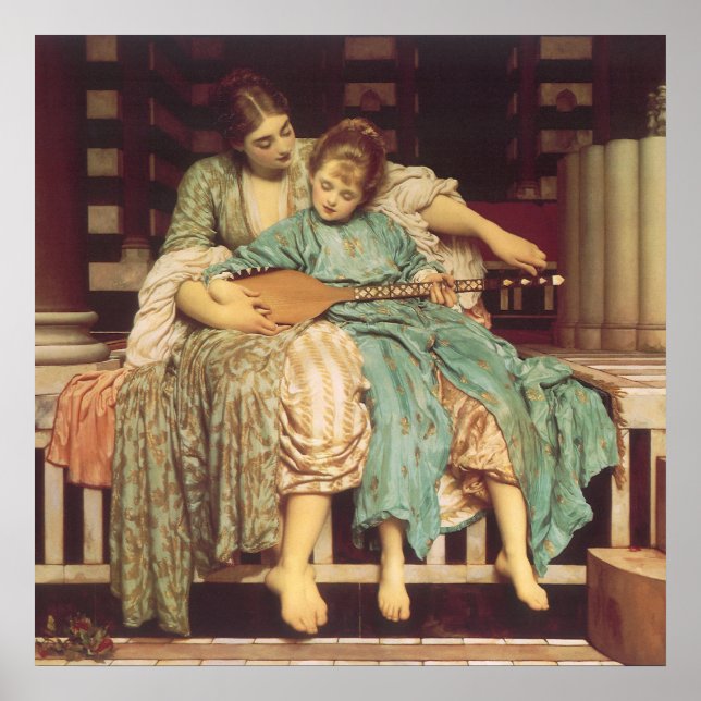 Póster Lección de música de Lord Frederic Leighton (Frente)