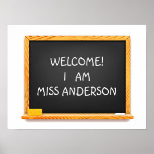 Póster lección de tutor de pizarra personalizable