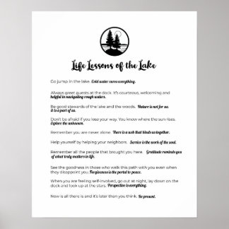 Póster Lecciones de vida del poster del lago