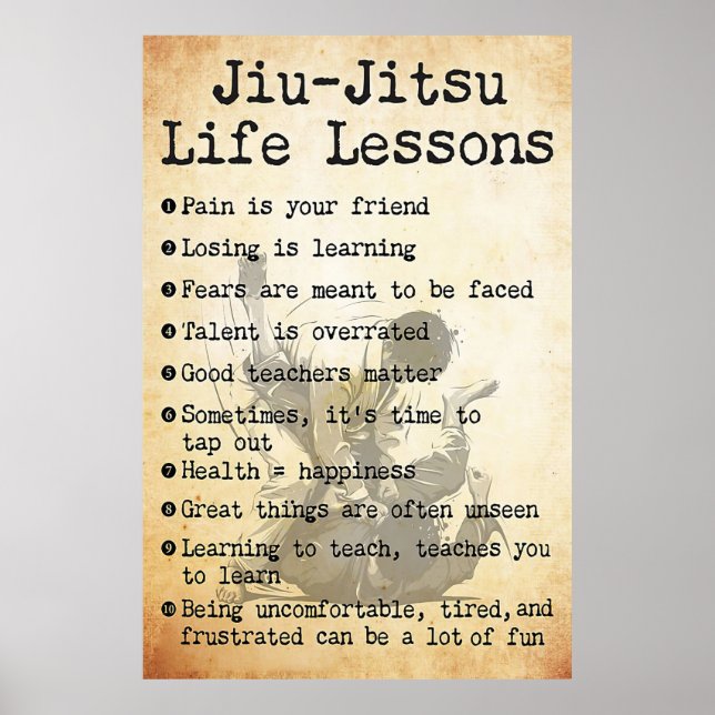 Póster Lecciones de vida Jiu-Jitsu, Poster Jiu Jitsu, Jiu (Frente)