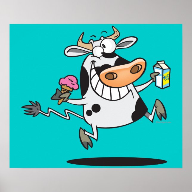 Póster leche de helado de personalizado de vaca lechera a (Frente)