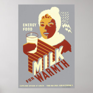 Póster LECHE del poster de WPA
